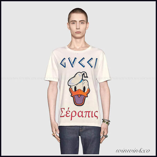 2025新作大人気予約受付中 グッチスーパーコピー グッチ メンズ プリント Tシャツ 440103 X5Q31 9134